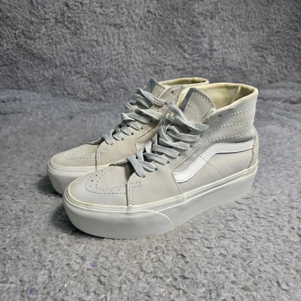 Vans Sk8-Hi Stacked‎ Sneakers Suede Leather Platform Skate Womens 6 Mens 4.5